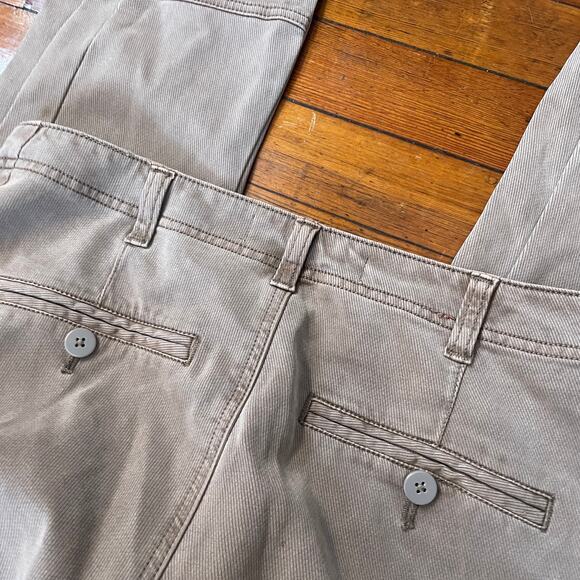 By Anthropologie Tencel Ribbed Button Cuff Straight Leg Utility Pants Sz 29 - Picture 10 of 10